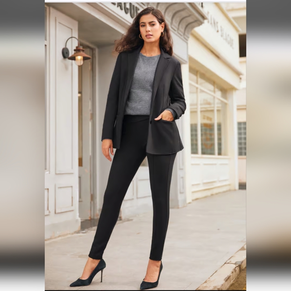 Betabrand Skinny Fit Yoga Dress Pants Size Medium Petite Black